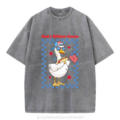 God's Silliest Goose Christian Washed T-Shirt