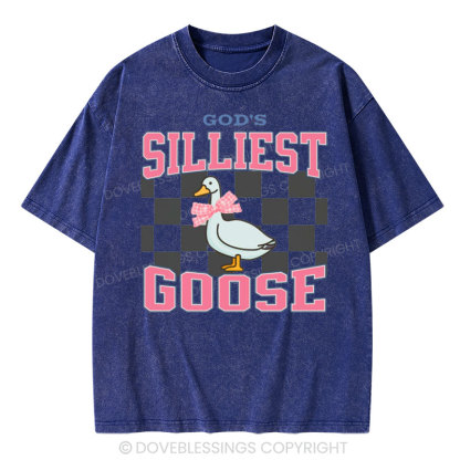 God's Silliest Goose Christian Washed T-Shirt