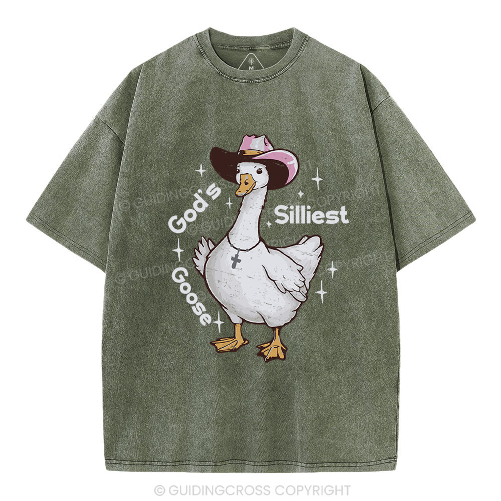 God's Silliest Goose Christian Washed T-Shirt