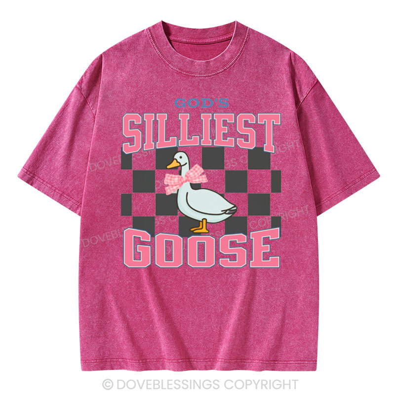 God's Silliest Goose Christian Washed T-Shirt
