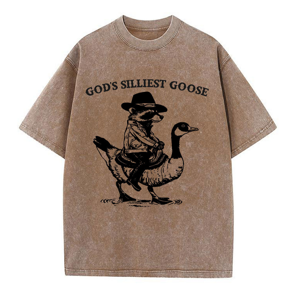 God's Silliest Goose Christian Washed T-Shirt