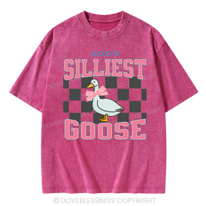 God's Silliest Goose Christian Washed T-Shirt