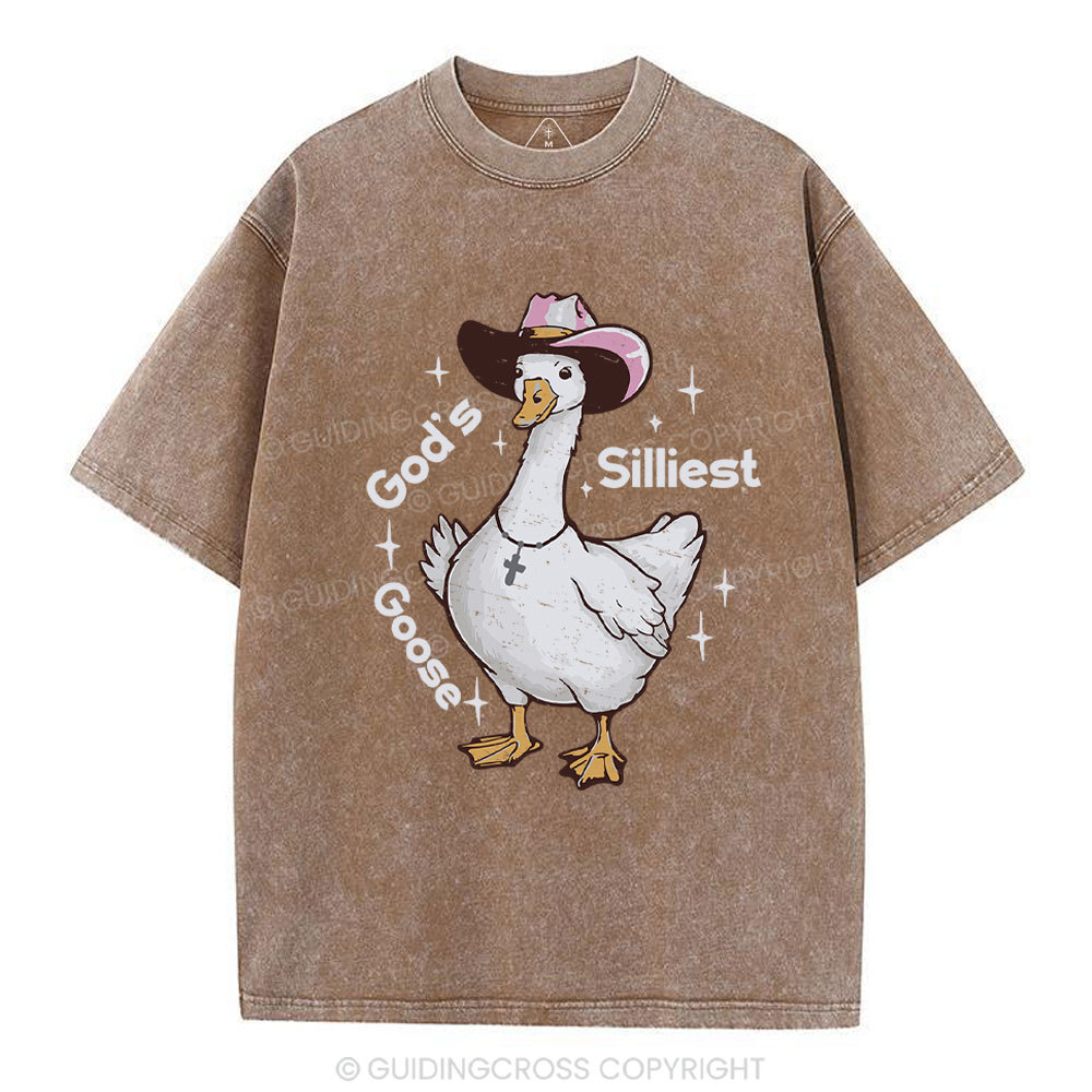 God's Silliest Goose Christian Washed T-Shirt