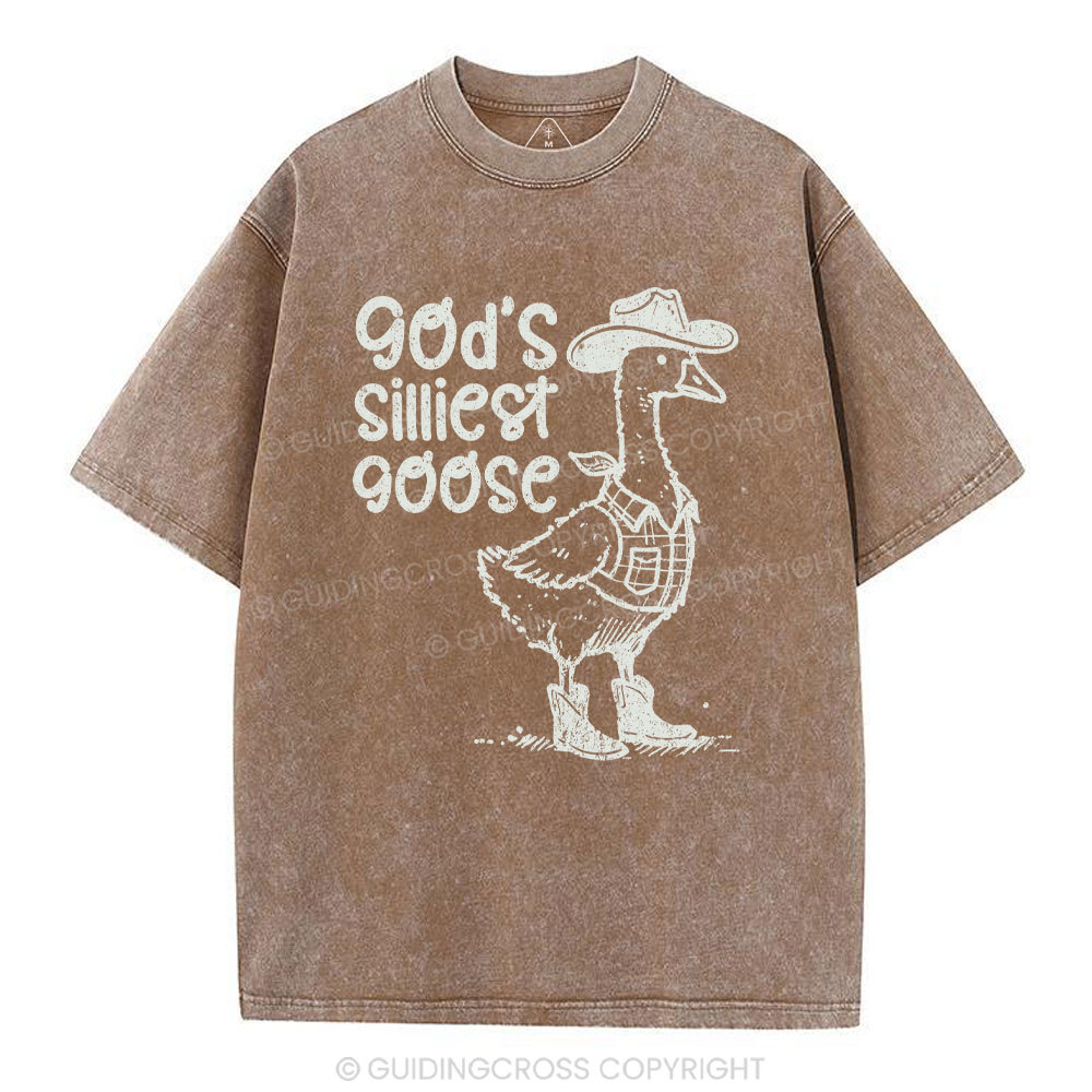 God's Silliest Goose Christian Washed T-Shirt