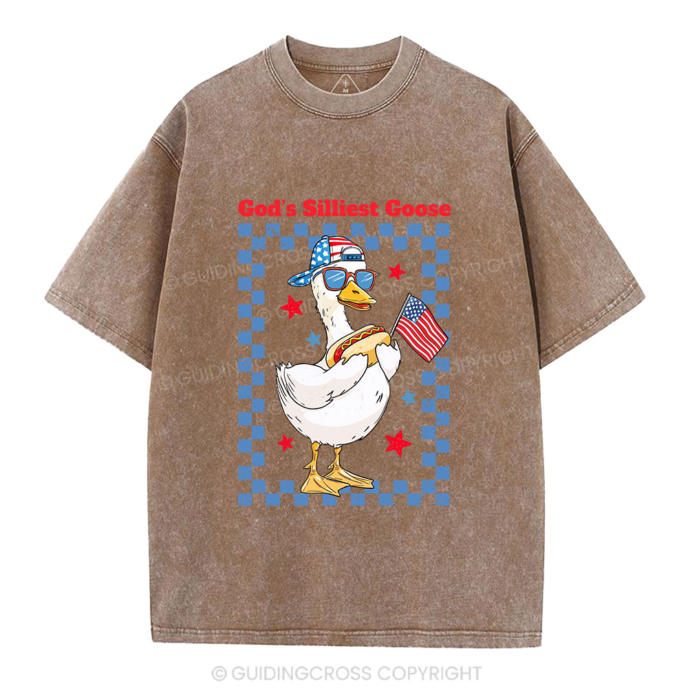 God's Silliest Goose Christian Washed T-Shirt