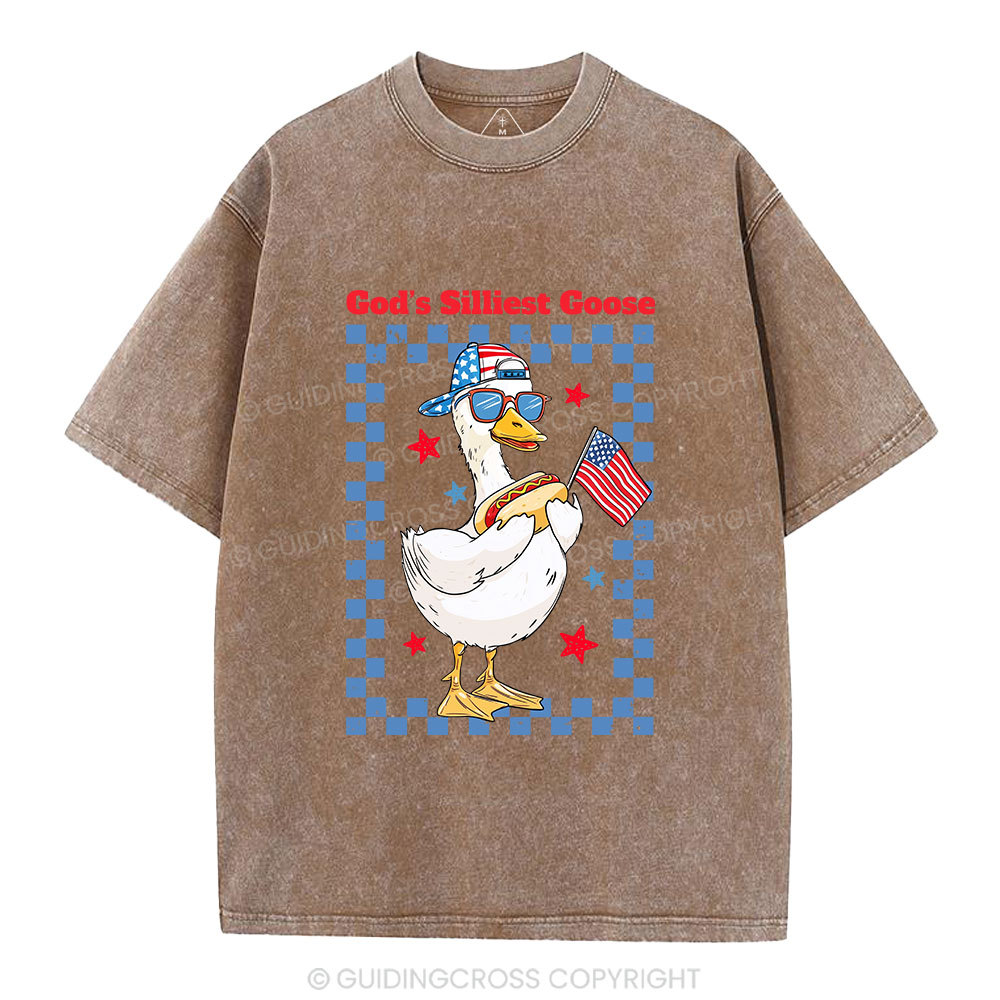 God's Silliest Goose Christian Washed T-Shirt