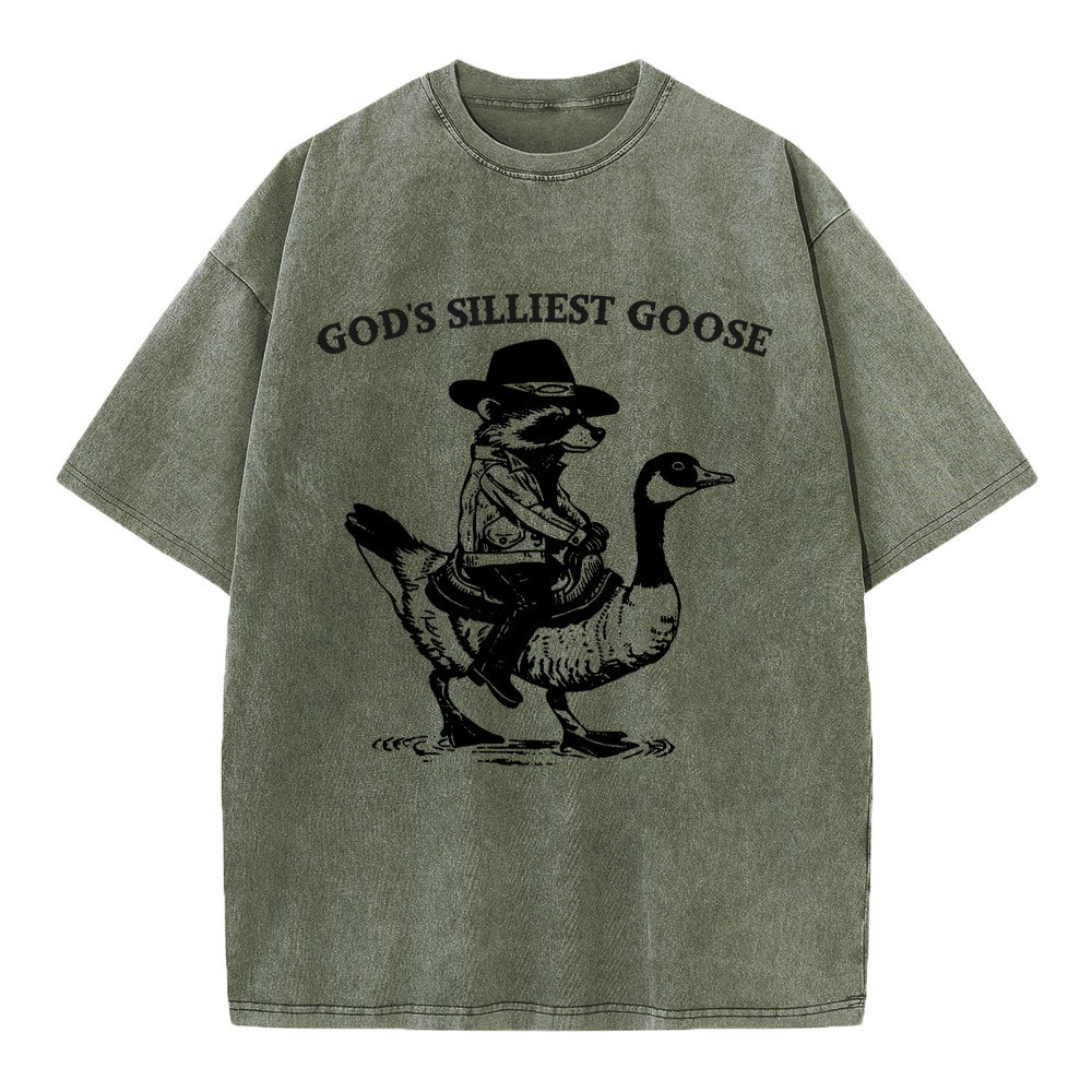God's Silliest Goose Christian Washed T-Shirt