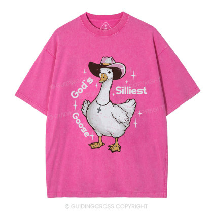 God's Silliest Goose Christian Washed T-Shirt