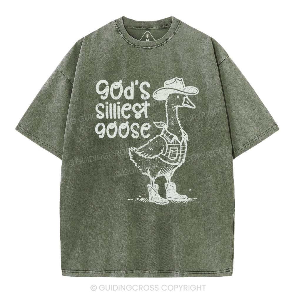 God's Silliest Goose Christian Washed T-Shirt