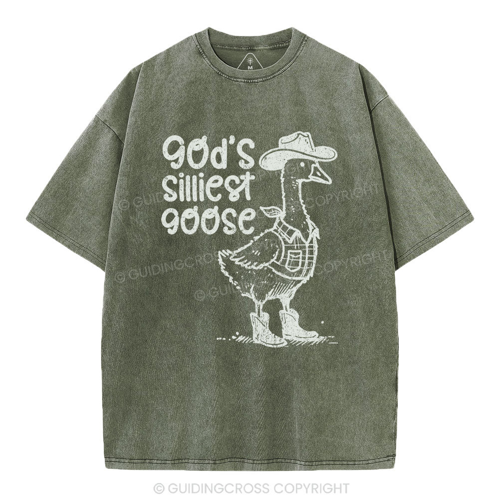 God's Silliest Goose Christian Washed T-Shirt