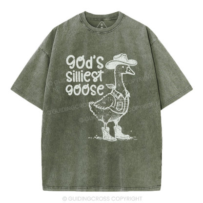God's Silliest Goose Christian Washed T-Shirt