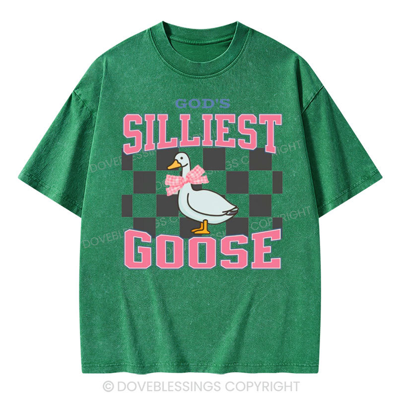 God's Silliest Goose Christian Washed T-Shirt