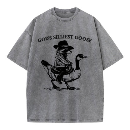 God's Silliest Goose Christian Washed T-Shirt