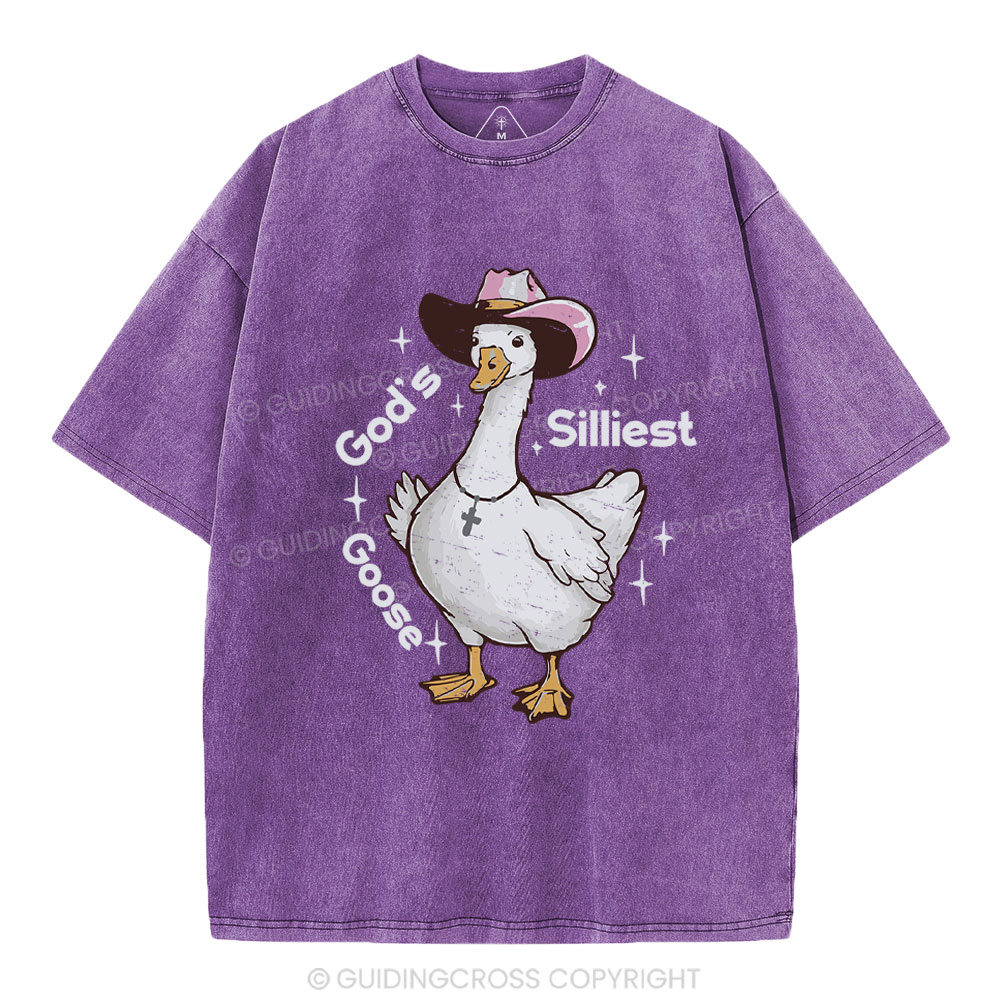 God's Silliest Goose Christian Washed T-Shirt