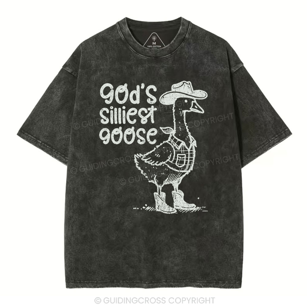 God's Silliest Goose Christian Washed T-Shirt