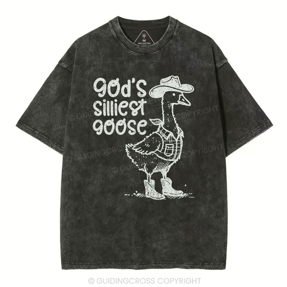 God's Silliest Goose Christian Washed T-Shirt
