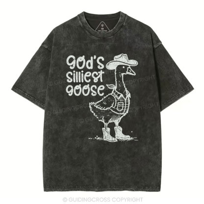 God's Silliest Goose Christian Washed T-Shirt