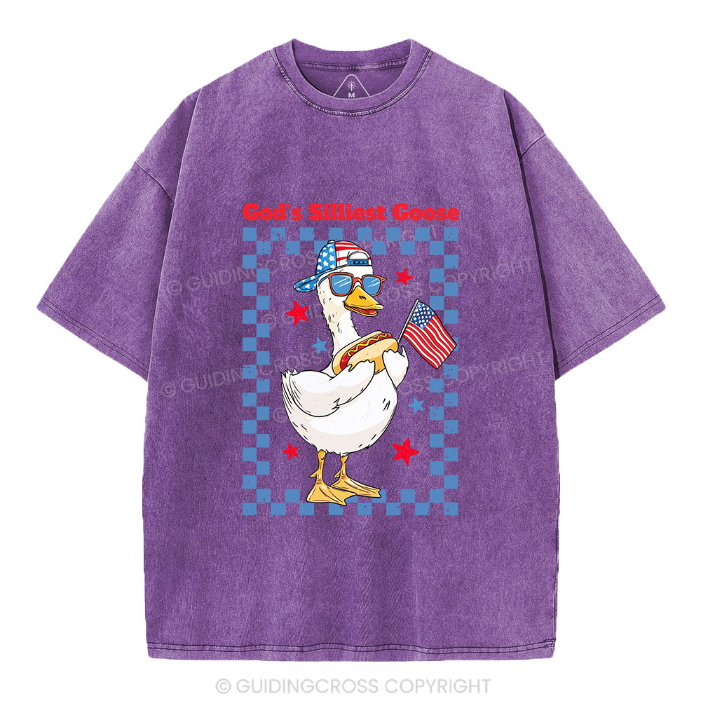 God's Silliest Goose Christian Washed T-Shirt