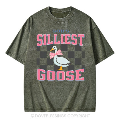 God's Silliest Goose Christian Washed T-Shirt