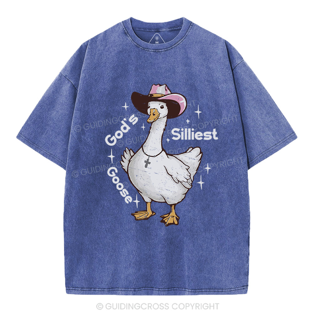God's Silliest Goose Christian Washed T-Shirt