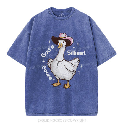 God's Silliest Goose Christian Washed T-Shirt