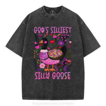 God's Silliest Goose Christian Washed T-Shirt