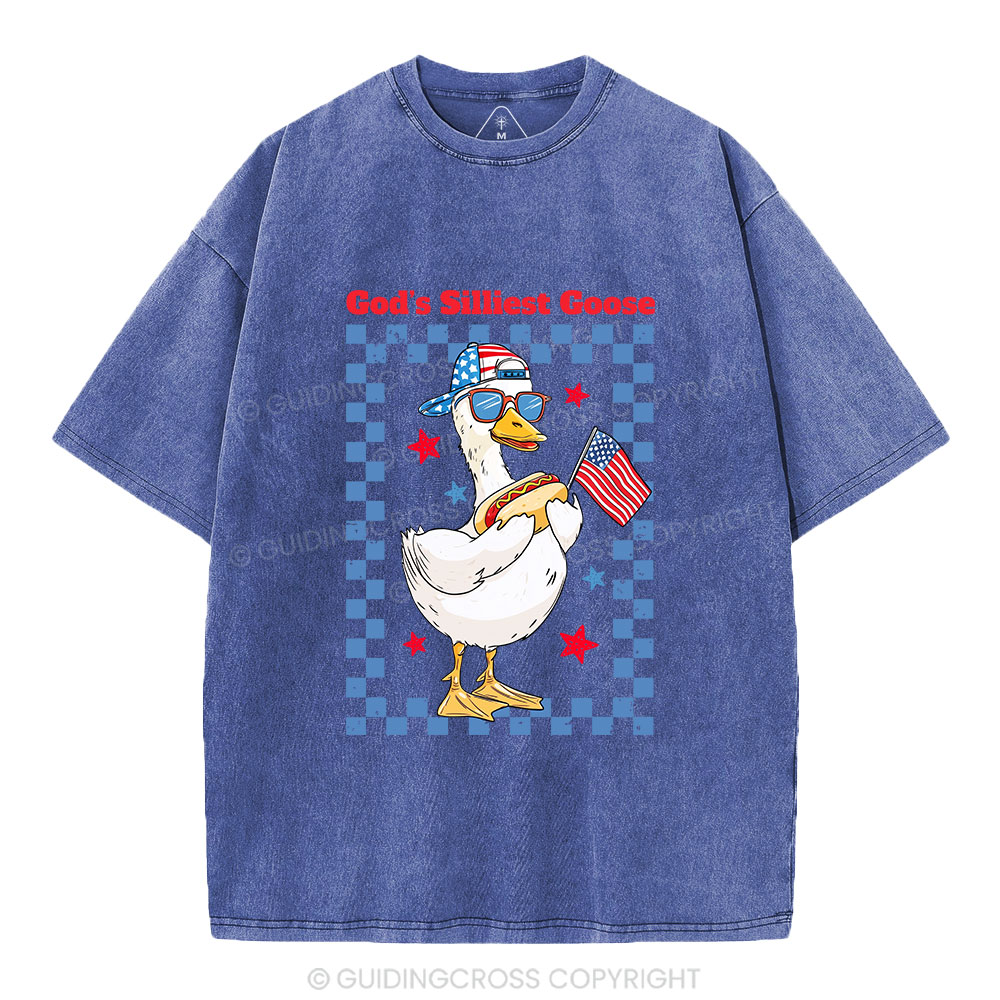 God's Silliest Goose Christian Washed T-Shirt
