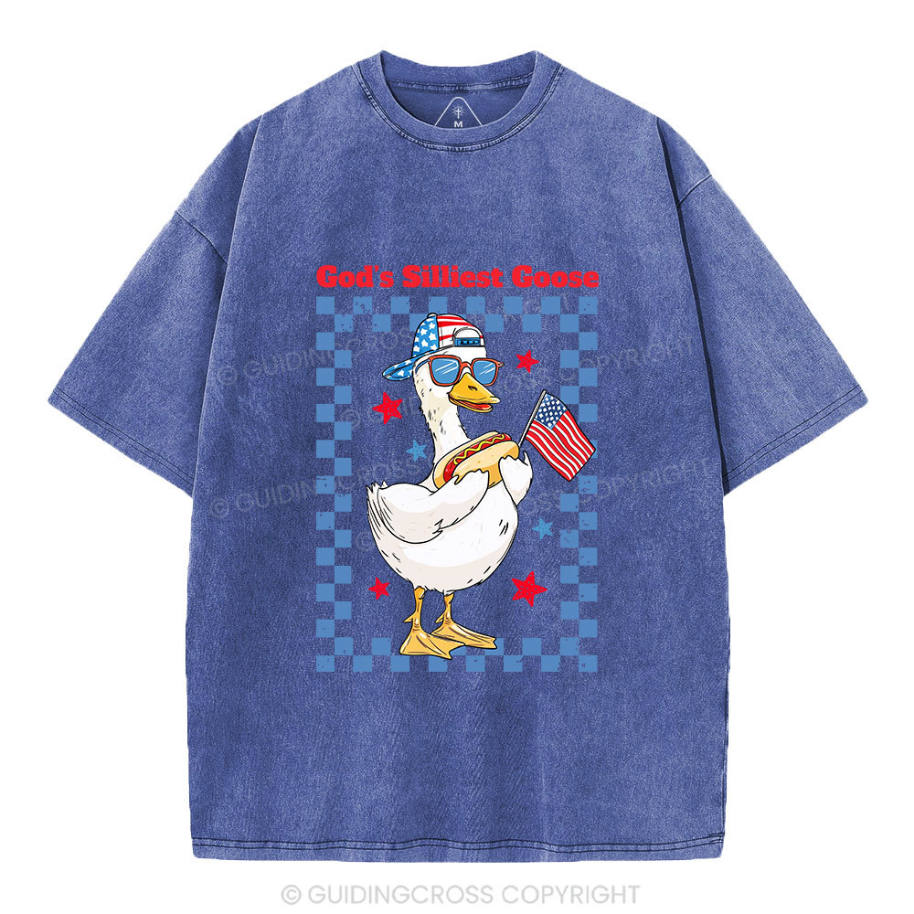God's Silliest Goose Christian Washed T-Shirt