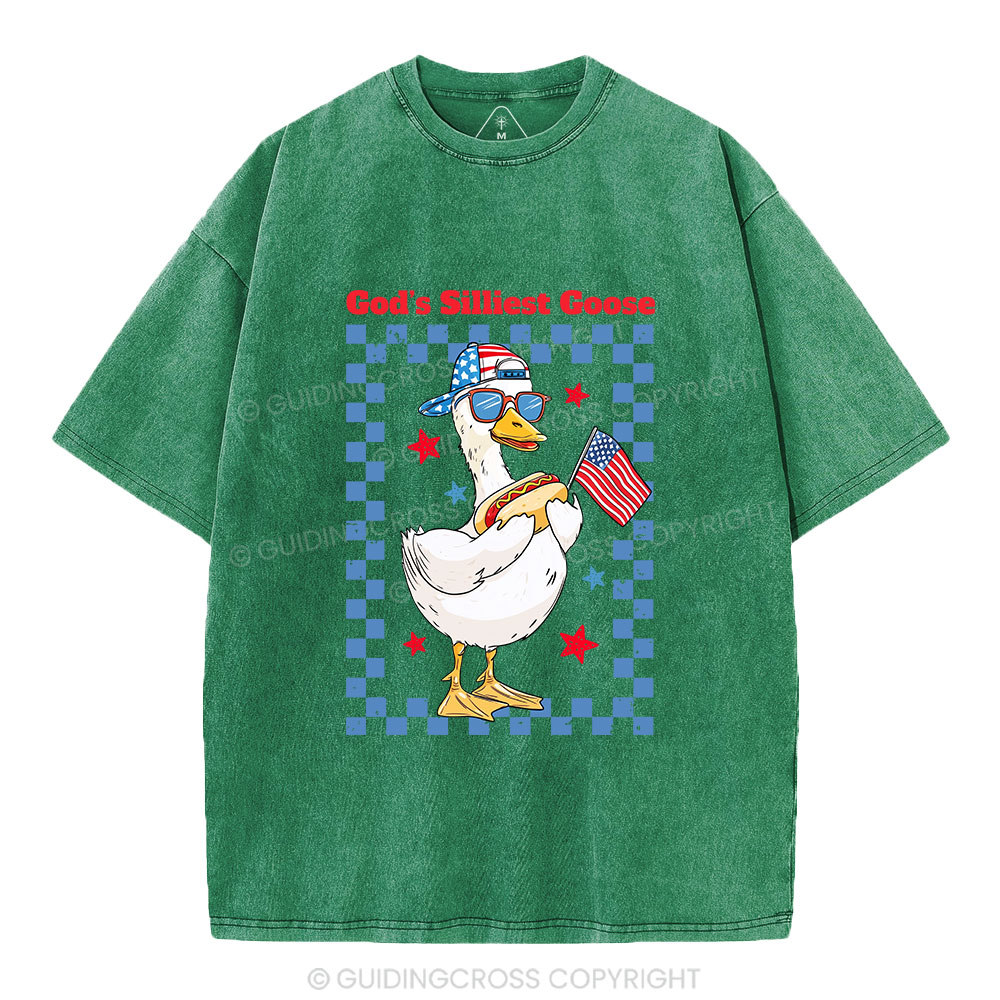 God's Silliest Goose Christian Washed T-Shirt