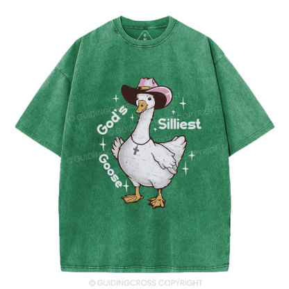 God's Silliest Goose Christian Washed T-Shirt