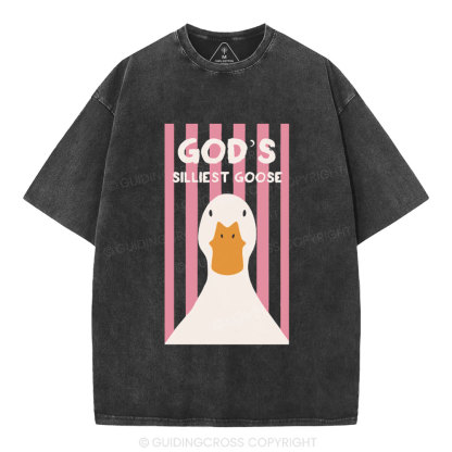 God's Silliest Goose Christian Washed T-Shirt