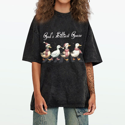 God's Silliest Goose Christian Washed T-Shirt