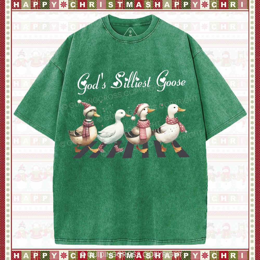 God's Silliest Goose Christian Washed T-Shirt