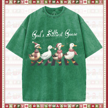 God's Silliest Goose Christian Washed T-Shirt