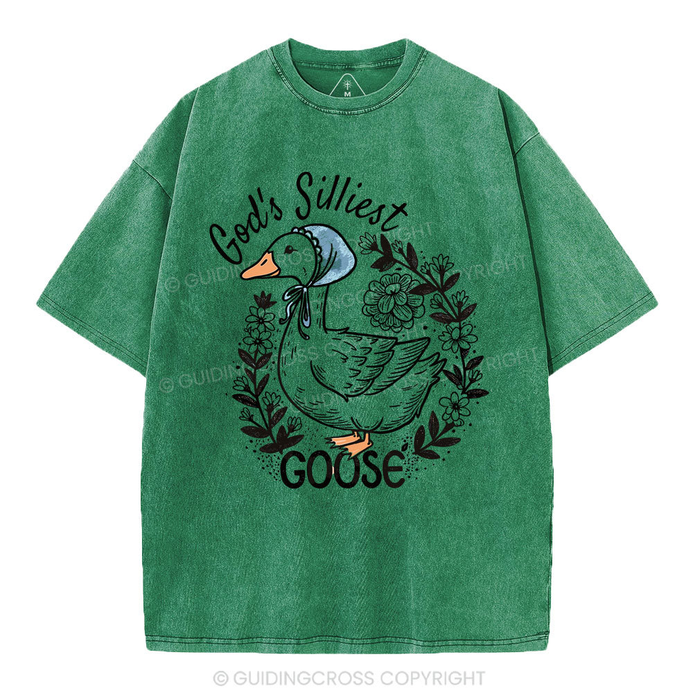 God‘s Silliest Goose Christian Washed T-Shirt