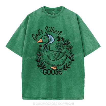 God‘s Silliest Goose Christian Washed T-Shirt