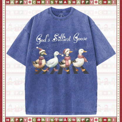 God's Silliest Goose Christian Washed T-Shirt