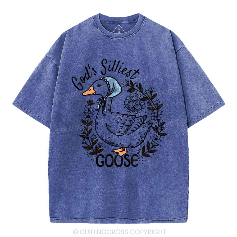 God‘s Silliest Goose Christian Washed T-Shirt