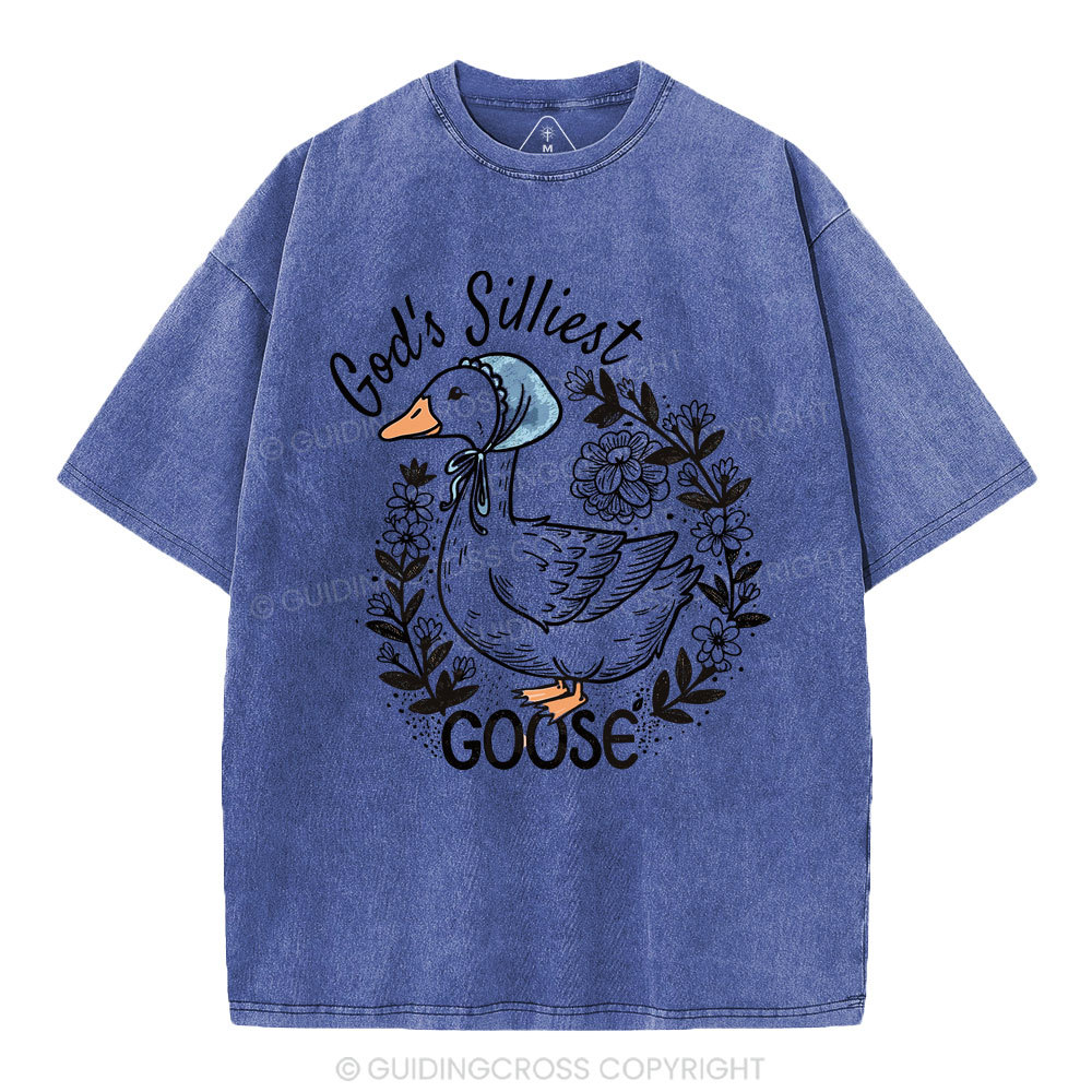 God‘s Silliest Goose Christian Washed T-Shirt