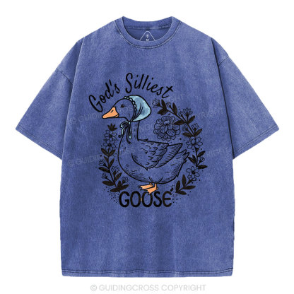 God‘s Silliest Goose Christian Washed T-Shirt