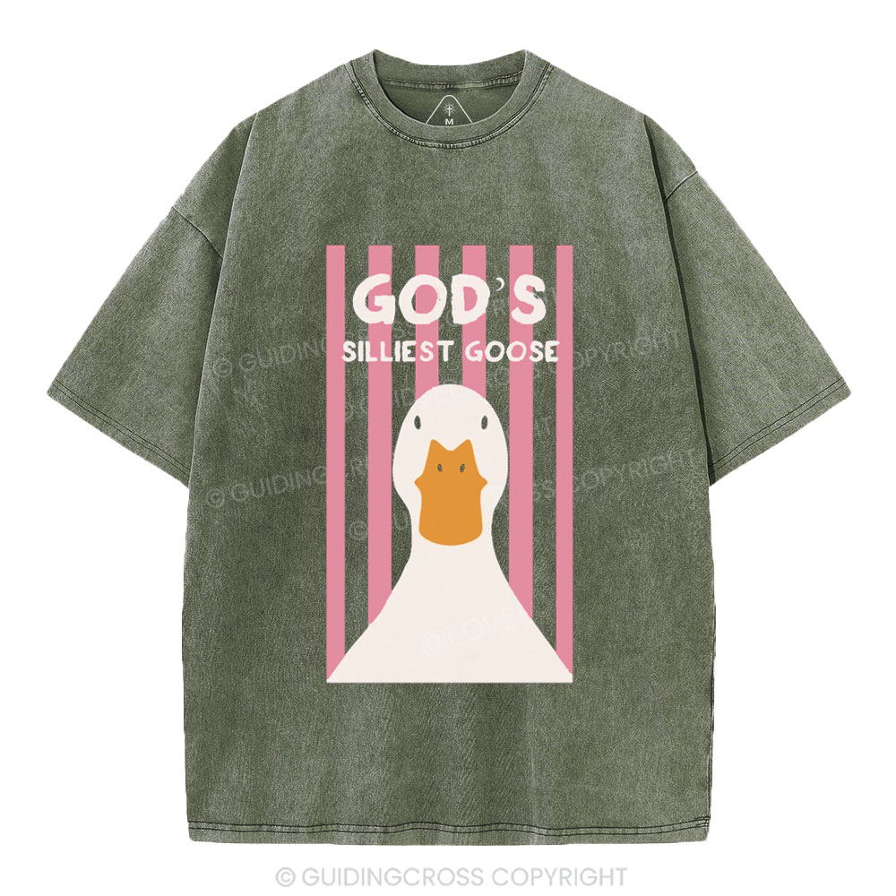 God's Silliest Goose Christian Washed T-Shirt