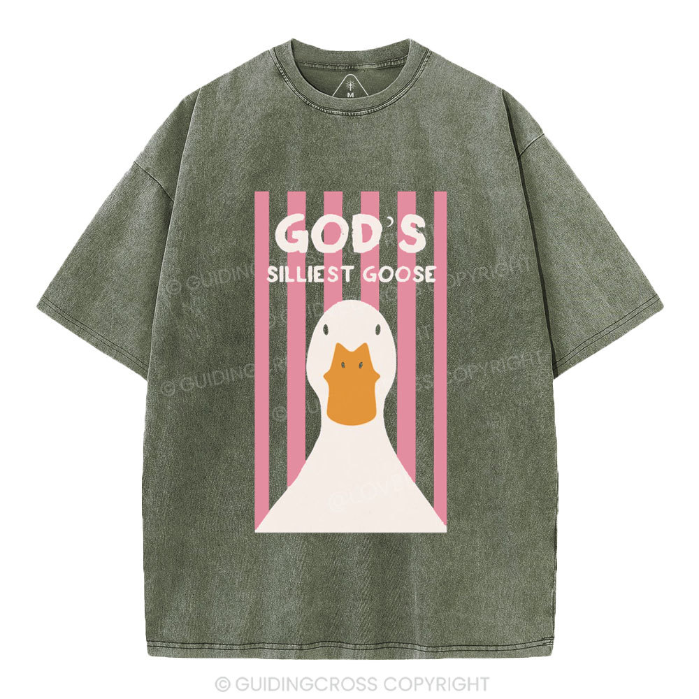 God's Silliest Goose Christian Washed T-Shirt
