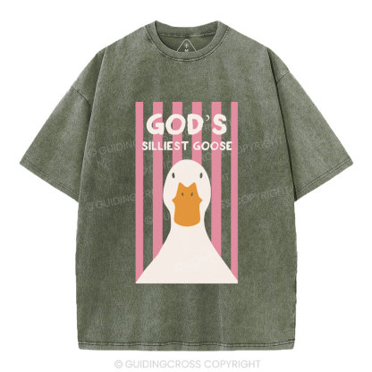 God's Silliest Goose Christian Washed T-Shirt