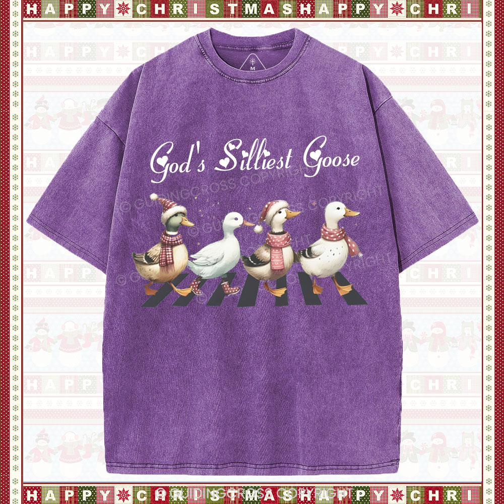 God's Silliest Goose Christian Washed T-Shirt