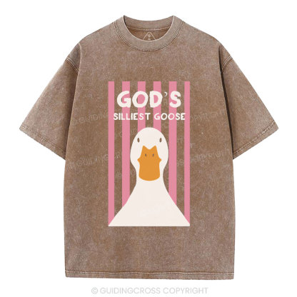 God's Silliest Goose Christian Washed T-Shirt