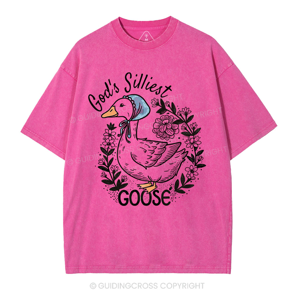 God‘s Silliest Goose Christian Washed T-Shirt