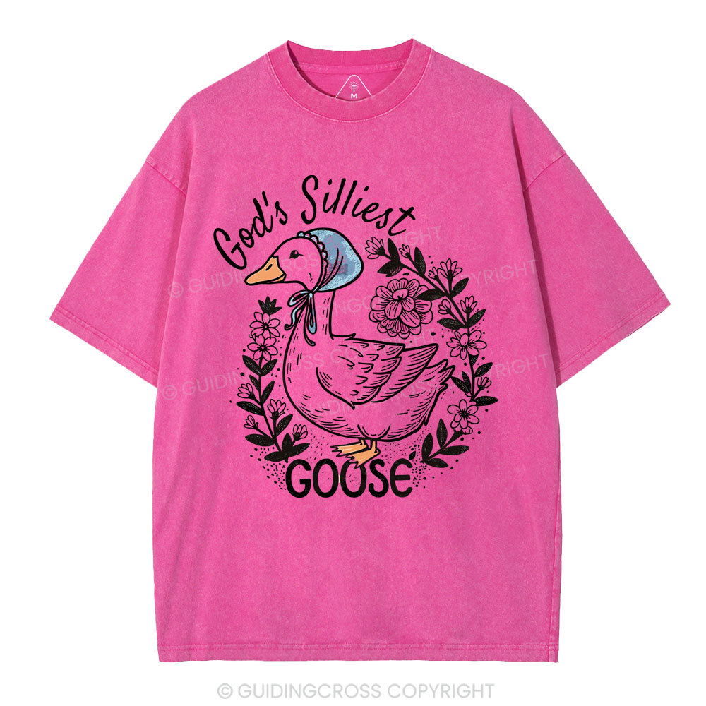God‘s Silliest Goose Christian Washed T-Shirt