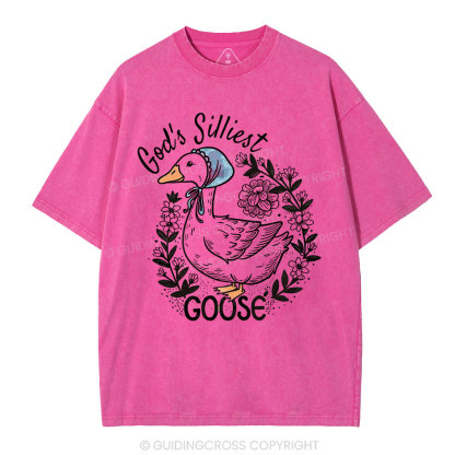 God‘s Silliest Goose Christian Washed T-Shirt