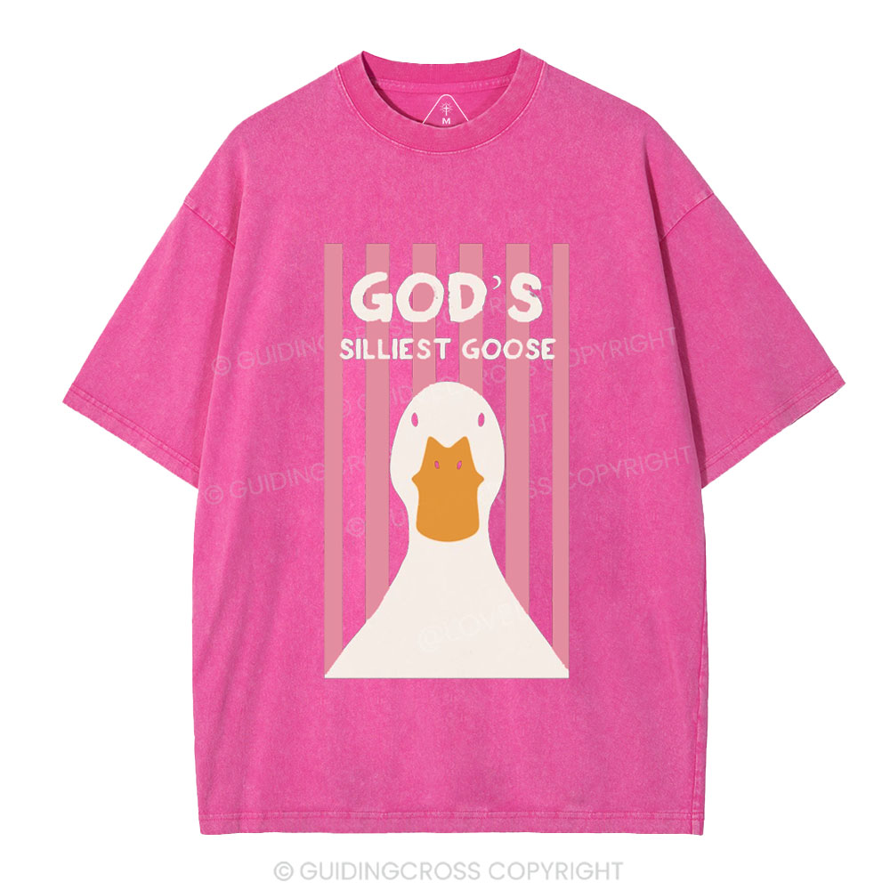 God's Silliest Goose Christian Washed T-Shirt