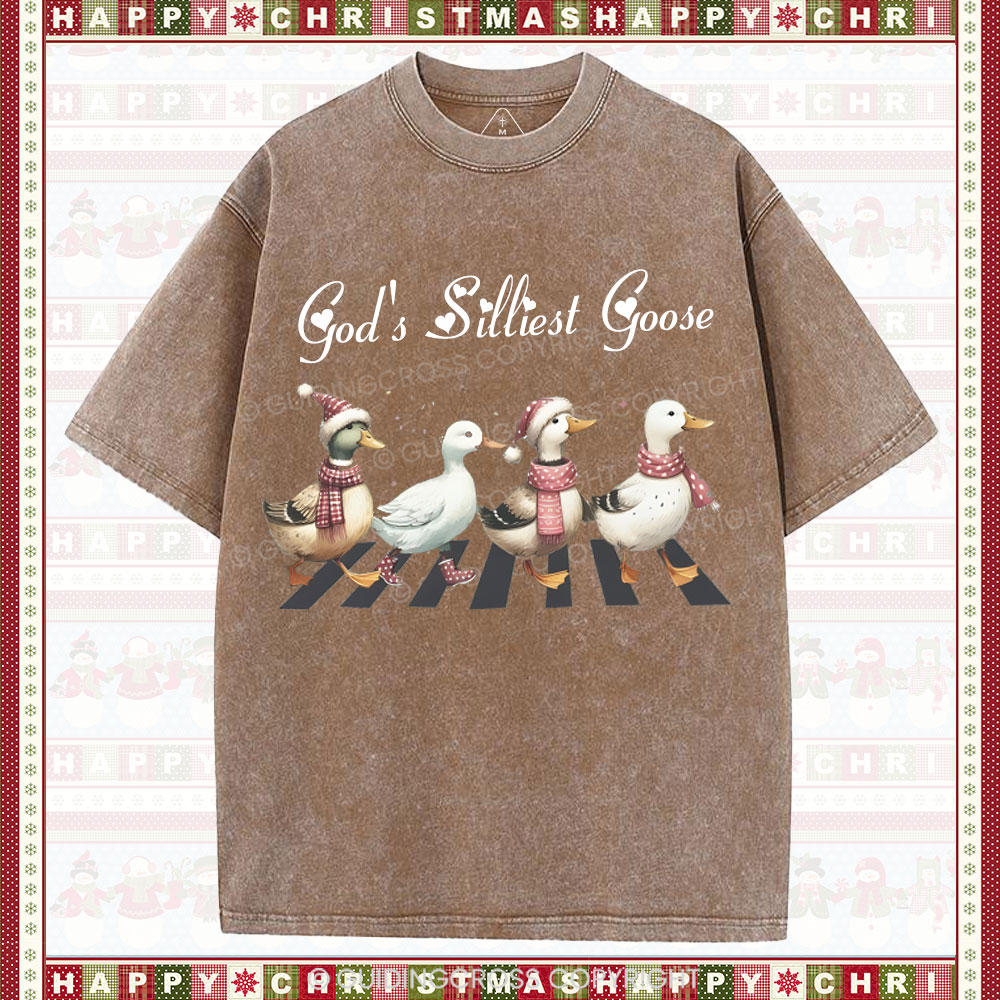 God's Silliest Goose Christian Washed T-Shirt